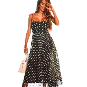 Zara EMBROIDERED FLORAL TULLE LONG DRESS